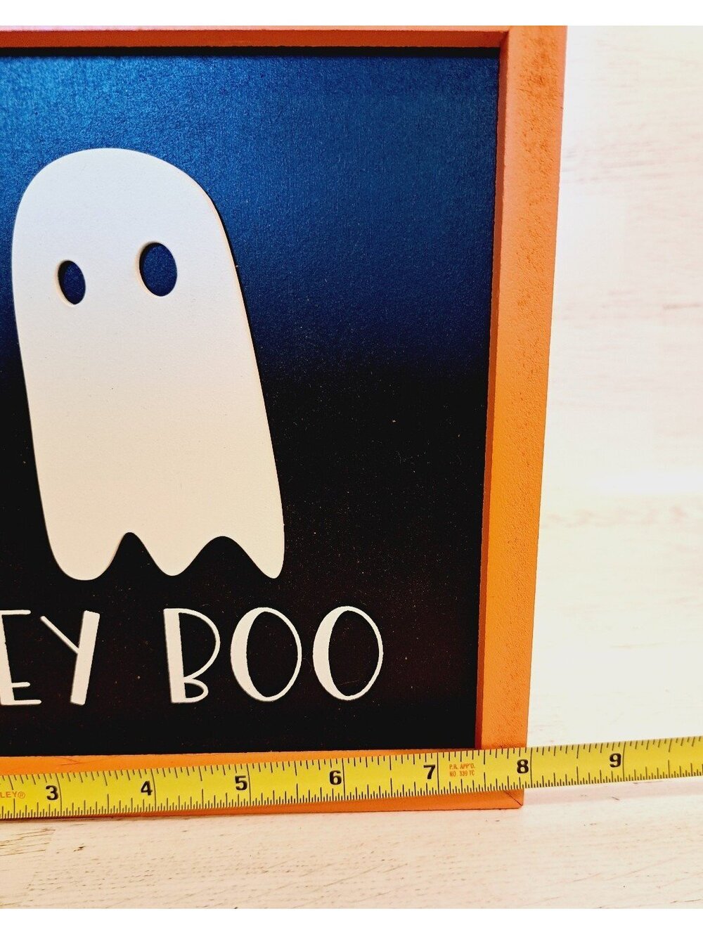 Hey BOO Pumpkin Halloween Ghost Whimsical Minimalist Boo Basket Rustic Farmhouse - Picture 5 of 6
